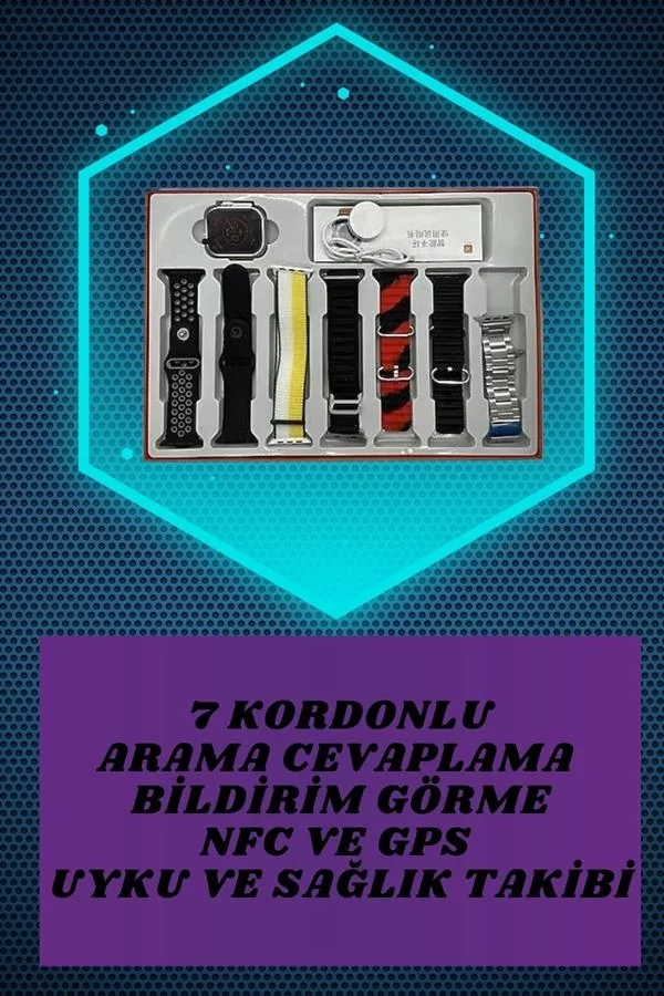 7 Kordonlu Akıllı Saat Ve Oyuncu Kulaklığı ANC Özelliği Kulak İçi Mikrofonlu Sesli Görüşme - Görsel 3