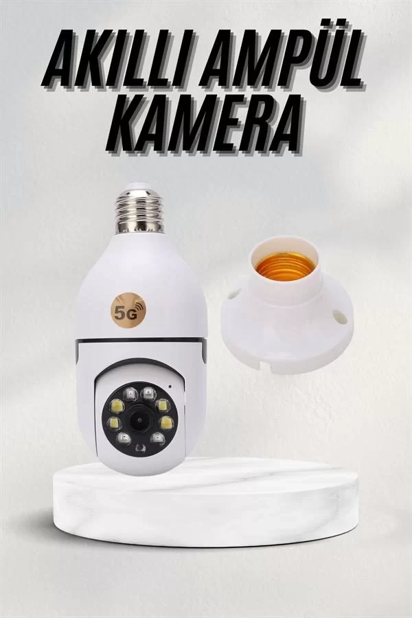 Akıllı Kamera Wifi Kamera Duylu Ampul Görünümlü 360 Derece Dönebilen Ev Kamerası - Görsel 2