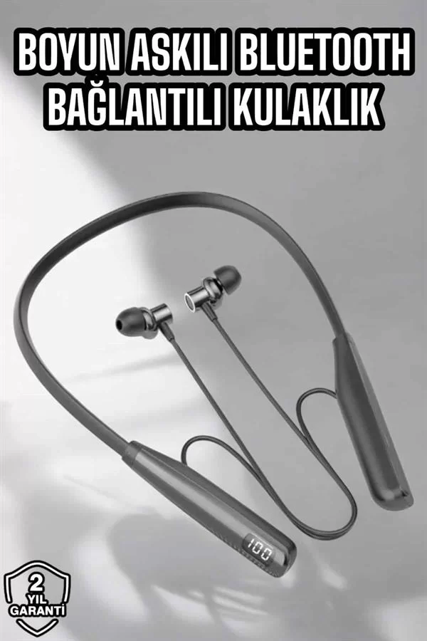 Boyun Bantlı Bluetooth Kulaklık Yüksek Ses Kaliteli 100 Saat Kulaklık - Görsel 2