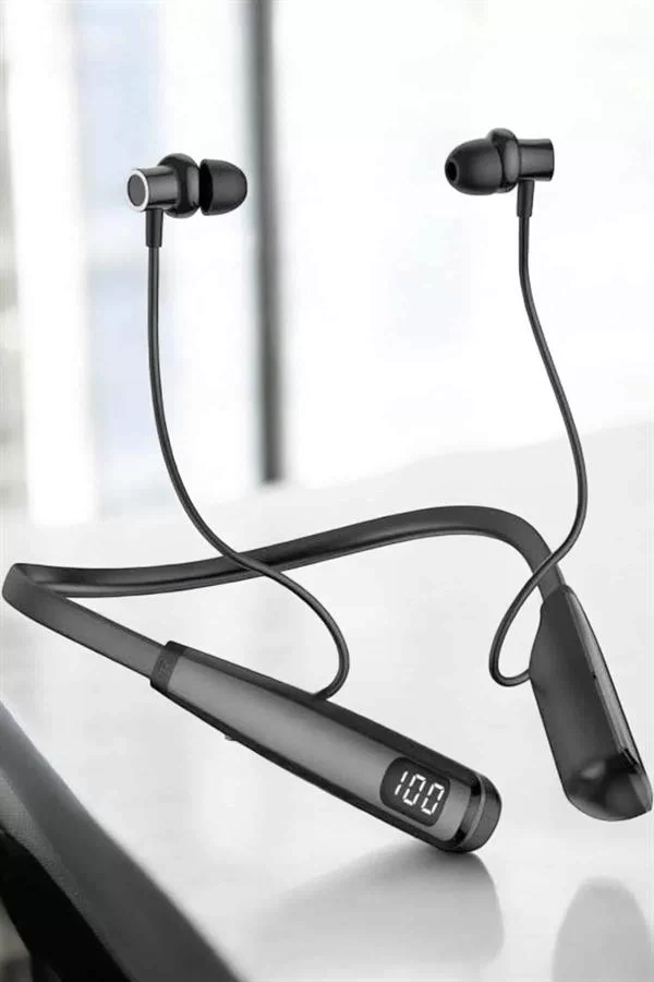 Boyun Bantlı Bluetooth Kulaklık Yüksek Ses Kaliteli 100 Saat Kulaklık - Görsel 3