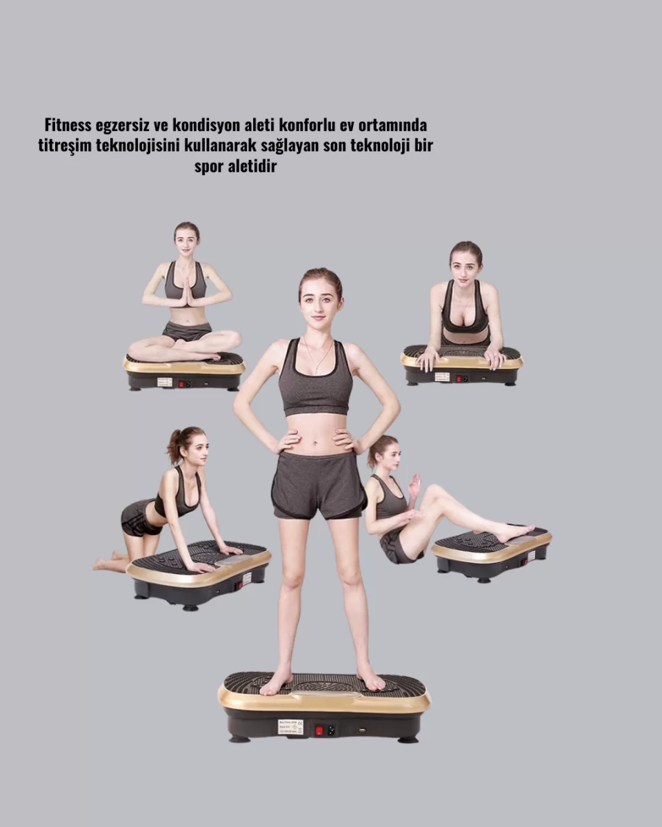 Evde Spor İçin Titreşimli Plate Fitness Platformu - Görsel 2