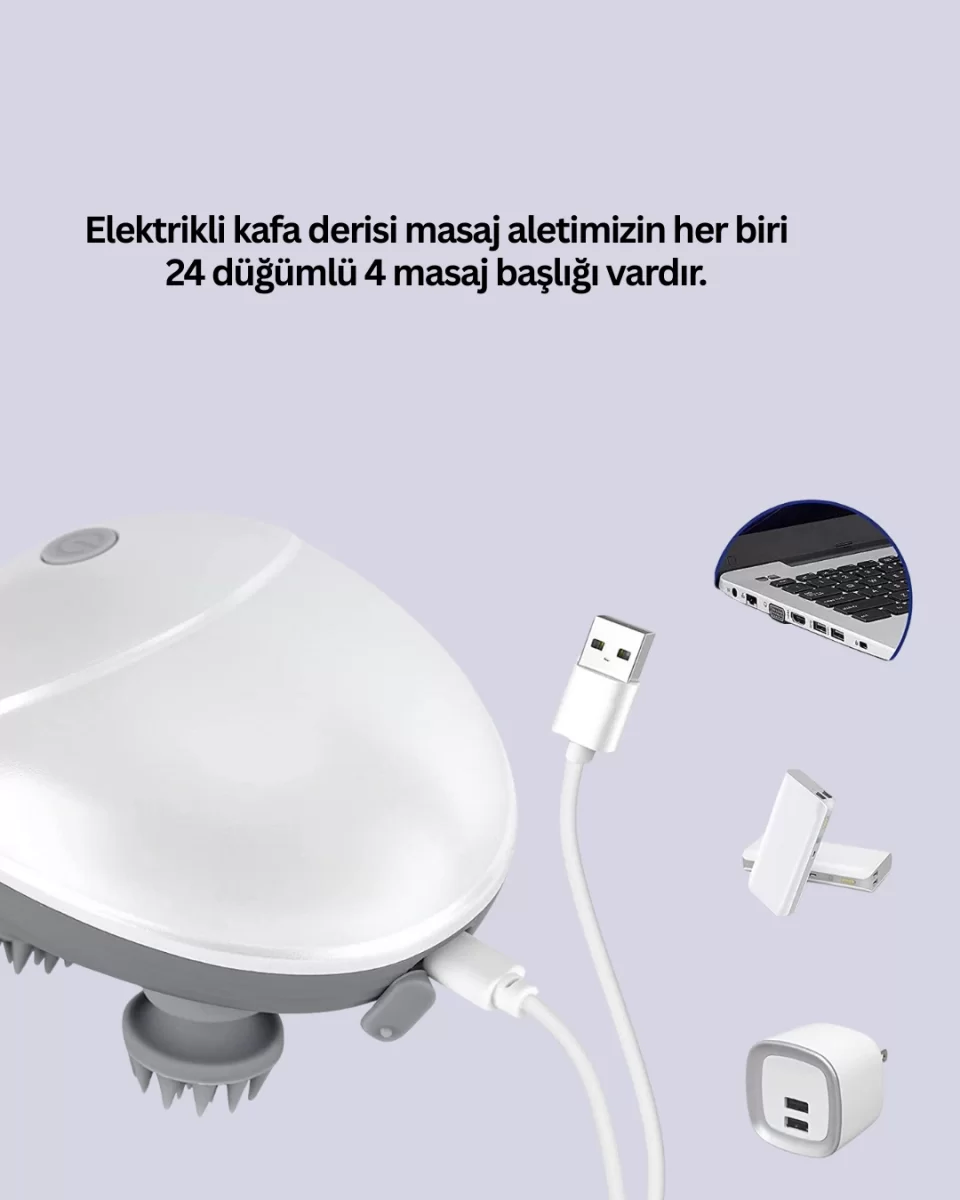 Derin Masaj Sağlayan Elektrikli Kafa Masaj Aleti - Görsel 3
