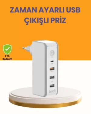 Zaman Kontrollü Şarj Cihazı 30W Hızlı Şarj ve Çoklu USB Çıkışı