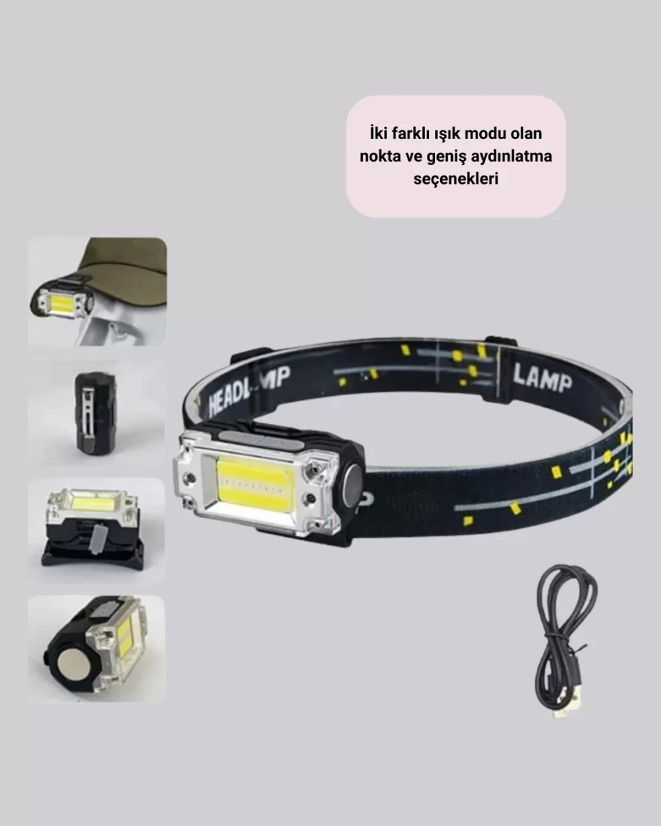 Taşınabilir Şarjlı LED Fener XPE95LM COB120LM Manyetik Gövde - Görsel 4