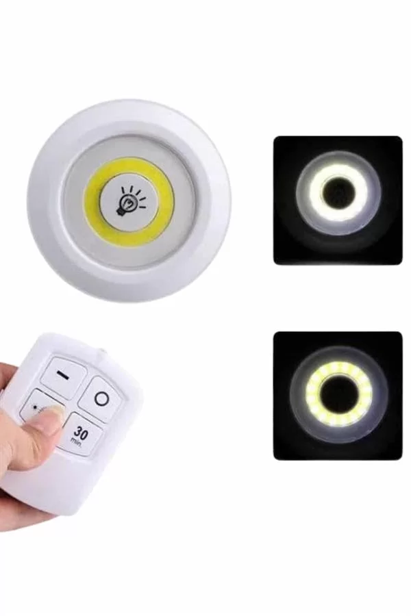 Dolap Işığı Mutfak Rafı Işığı Uzaktan Kumandalı 3 Lü Spot Led Lamba - Görsel 3
