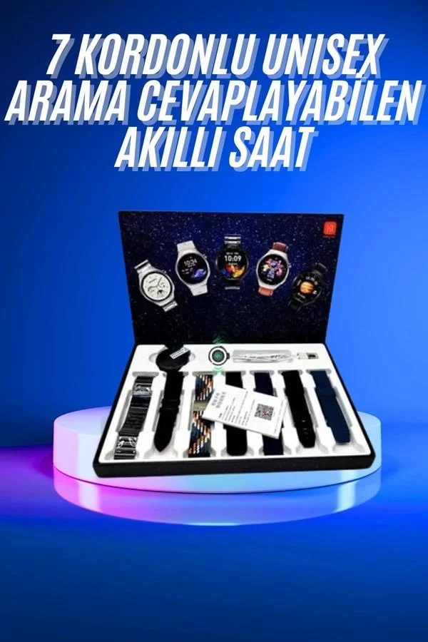 Akıllı Saat Çoklu Kordon Seçenekli Dokunmatik Ekran Nabız Sensörlü - Görsel 2