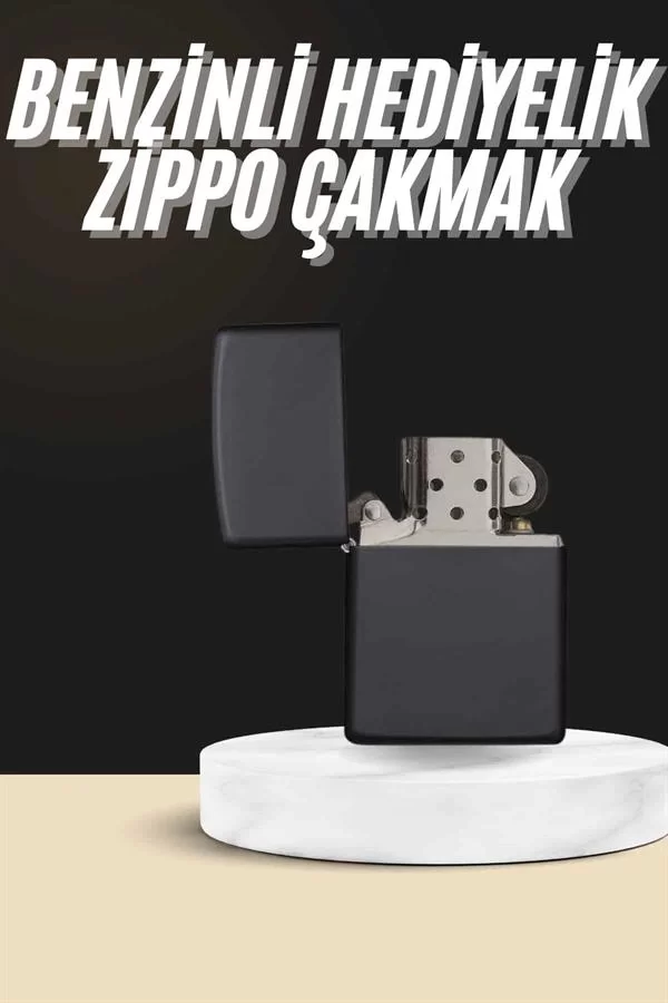 Erkeklere Özel Hediyelik Eşya Metalik Benzinli Çakmak Doldurulabilir - Görsel 2