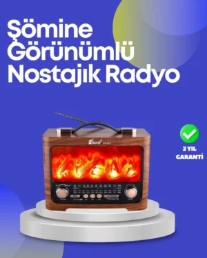 Taşınabilir Kamp Hoparlörü – Solar Şarjlı, Şömine Efektli, 7W Güçlü Ses