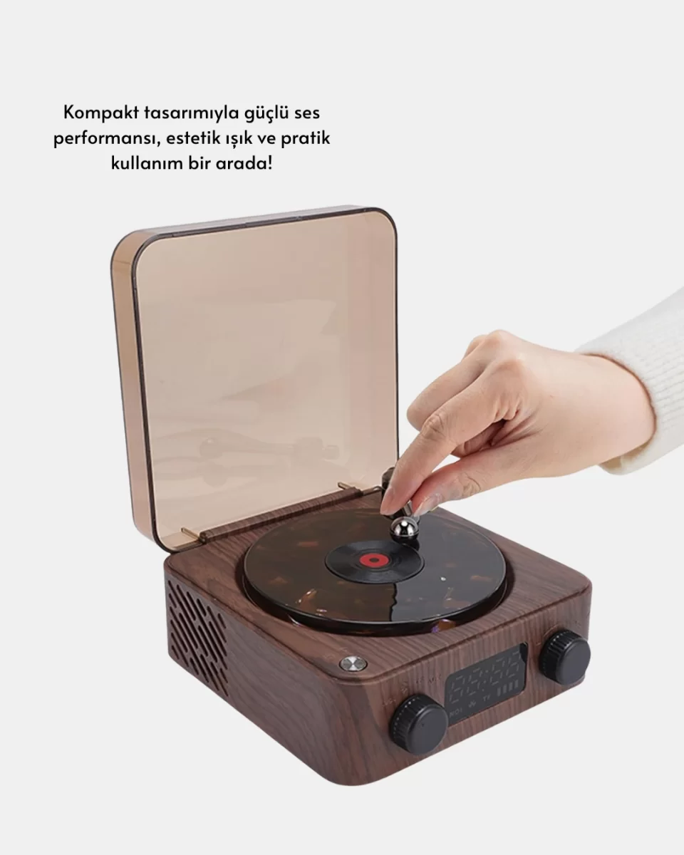 Stereo Bluetooth Hoparlör – Gece Lambalı ve Saat Göstergeli - Görsel 4