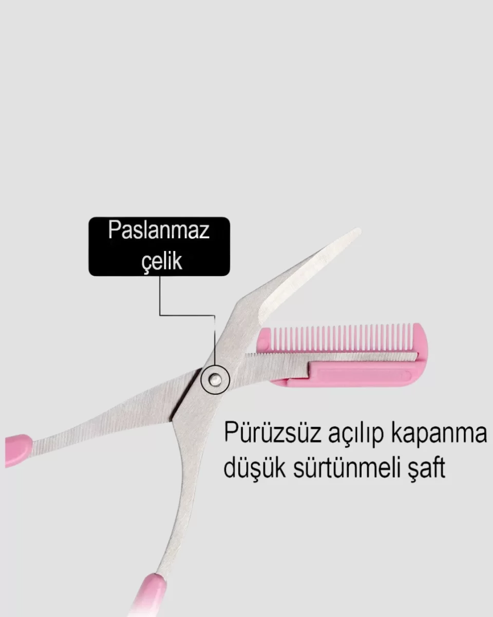 Taraklı Kaş Düzeltme Makası – Hassas Şekillendirme ve Kolay Kullanım - Görsel 5