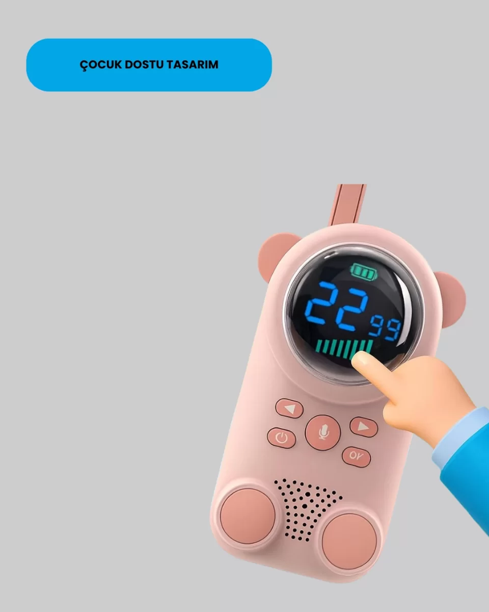 Çocuk ve Bebek Telsizi – 22 Kanal, VOX Modu, USB Şarjlı, Renkli Ekran - Görsel 3