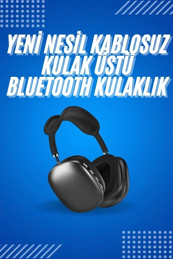 2025 Model Kulak Üstü Kablosuz Bluetooth Kulaklık Gürültü Azalta Uzun Pil - Görsel 2