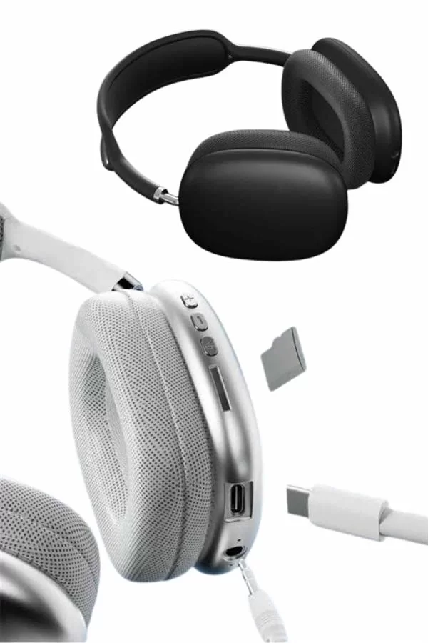 2025 Model Kulak Üstü Kablosuz Bluetooth Kulaklık Gürültü Azalta Uzun Pil - Görsel 4