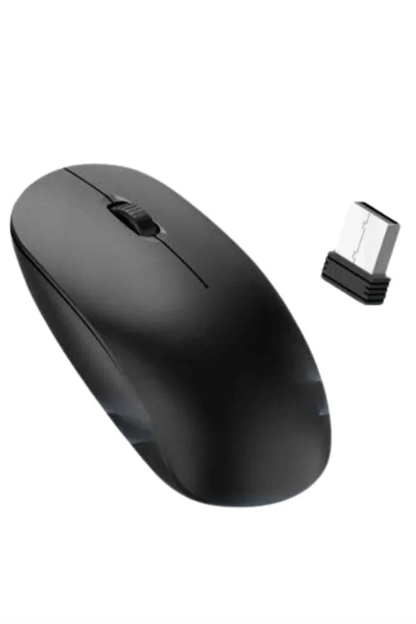 Siyah Kablosuz Mouse Wireless Mouse Minimal Tasarım - Görsel 4