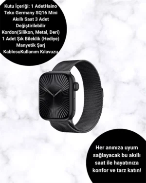 SQ-16 Mini Series 10 Akıllı Saat – 3 Kordon + Hediye Bileklik