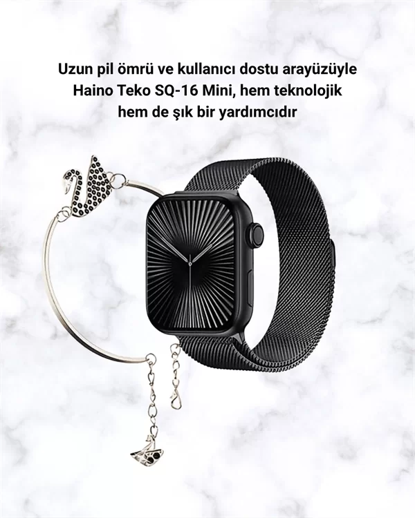 SQ-16 Mini Series 10 Akıllı Saat – 3 Kordon + Hediye Bileklik - Görsel 4