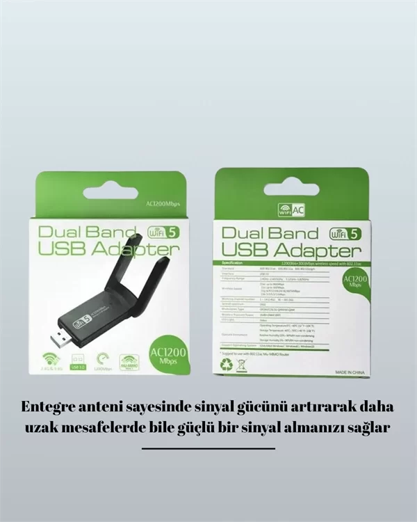 AC1200 USB WiFi Adaptör - Görsel 4