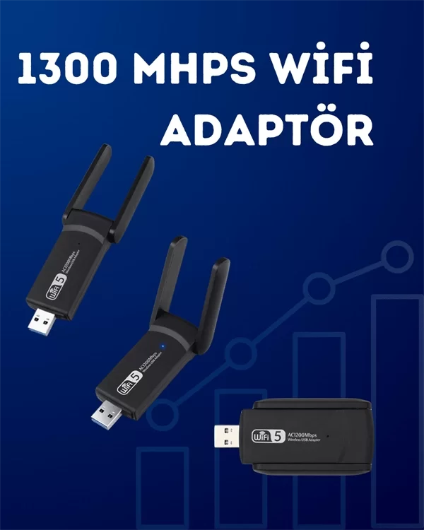 USB WiFi Adaptör – 1200 Mbps Hız - Görsel 2