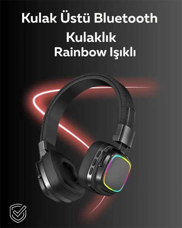 RGB Işıklı Katlanabilir Bluetooth 5.3 Kulak Üstü Kulaklık - Görsel 2