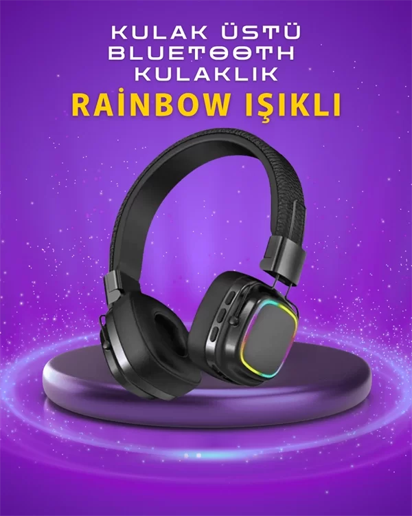 Renkli Işık Efektli Bluetooth 5.3 Müzik Kulaklığı - Görsel 2
