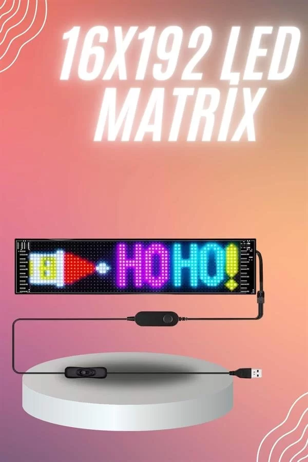Matrix Led Cama Yapışan Telefon Kontrollü Panel Dijital Ekran Kumandalı - Görsel 2