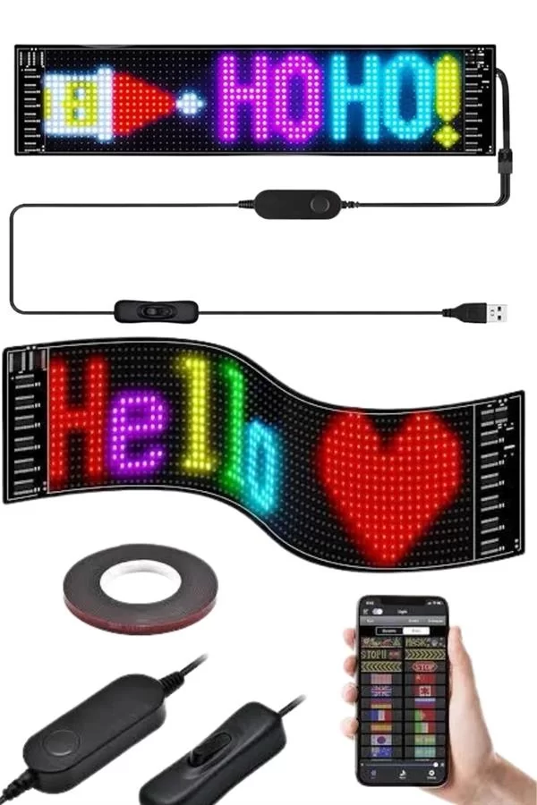 Matrix Led Cama Yapışan Telefon Kontrollü Panel Dijital Ekran Kumandalı - Görsel 3