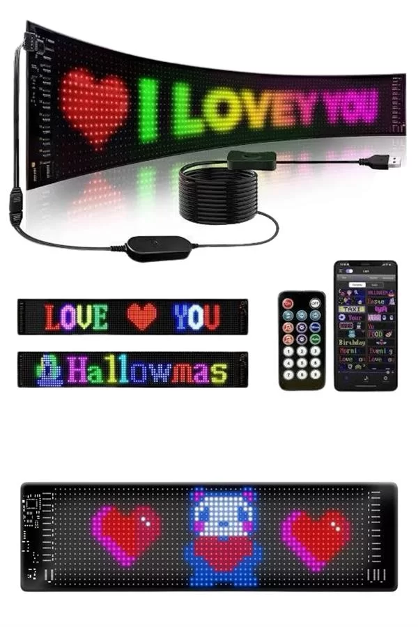 Matrix Led Cama Yapışan Telefon Kontrollü Panel Dijital Ekran Kumandalı - Görsel 4