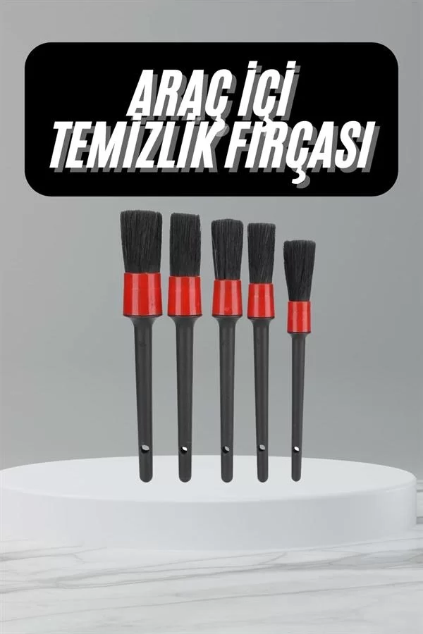 5 Adet Oto Detaylı Temizleyici Araç İçi Temizlik Fırça Seti Koltuk Döşeme Kapı Toz Alma Fırçası - Görsel 2
