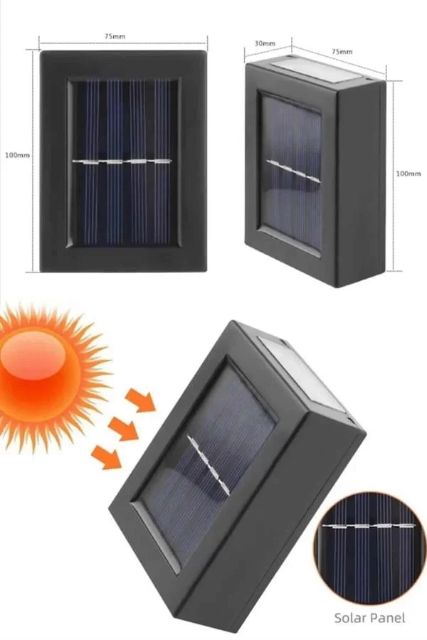 Solar Güneş Enerjili Çift Taraflı Duvar Lambası Çift Taraflı Duvar Lamba Güneş Enerjili - Görsel 4