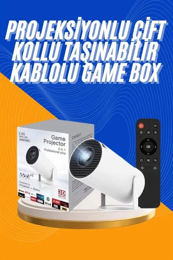 Projeksiyon Cihazı Video Oyun Konsolu 8 GB Hafıza LCD Ekran Kumandalı - Görsel 2