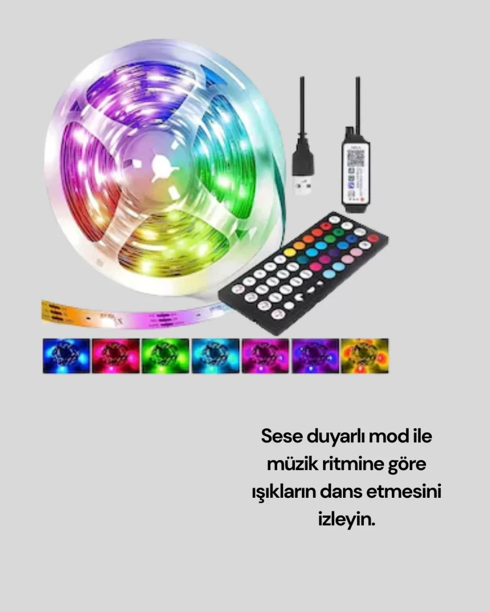 Su Geçirmez 10M Smart Şerit Led TV Arkası ve Oda Dekorasyonu İçin - Görsel 3
