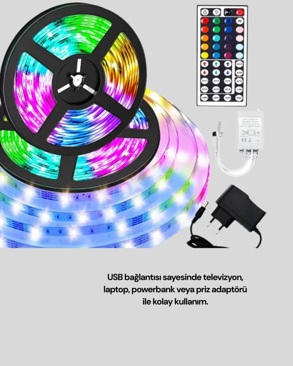 Su Geçirmez 10M Smart Şerit Led TV Arkası ve Oda Dekorasyonu İçin - Görsel 4