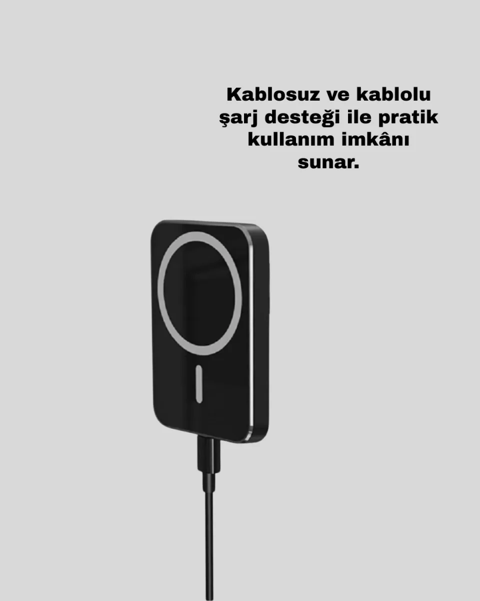 Şık Tasarımlı MagSafe Araç Telefon Tutucu Type-C Girişli - Görsel 4