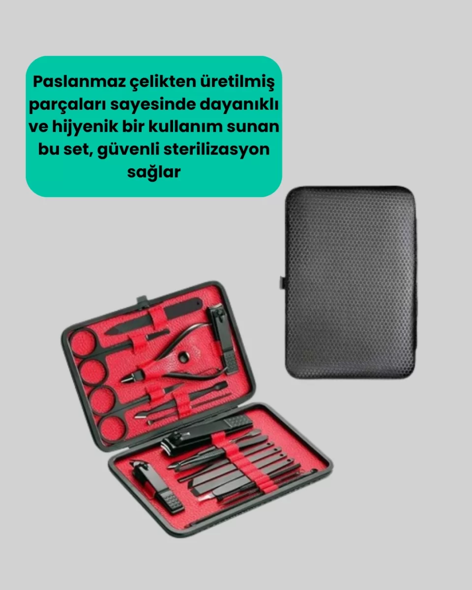 Profesyonel Paslanmaz Çelik Manikür & Pedikür Seti - Görsel 5