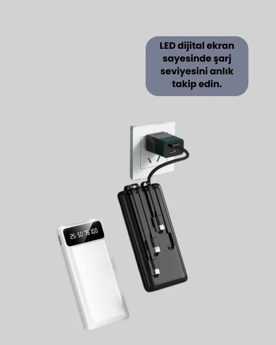 20.000mAh Taşınabilir Powerbank PD Teknolojili Çift USB Çıkışlı - Görsel 4