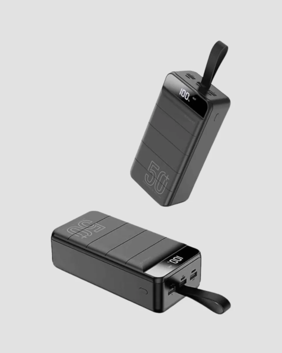 50.000 mAh Kapasiteli Powerbank – Hızlı Şarj Destekli, 4 USB Portlu, LED Işıklı Taşınabilir Enerji Deposu - Görsel 3
