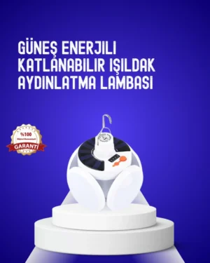 USB ve Solar Şarjlı Katlanabilir 5 Taraflı LED Lamba