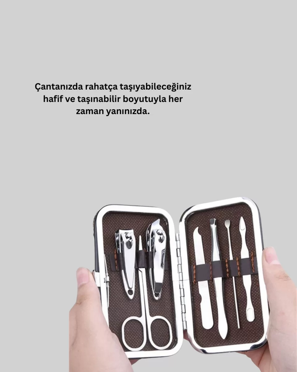 Dayanıklı Çelik Aletlerden Oluşan Kişisel Bakım Seti - Görsel 2