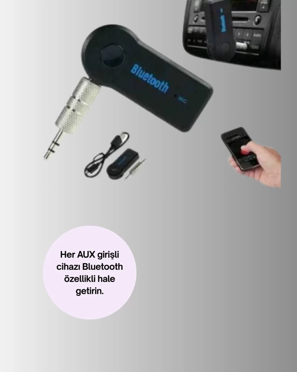 Bluetooth Destekli AUX Müzik ve Konuşma Cihazı - Görsel 2