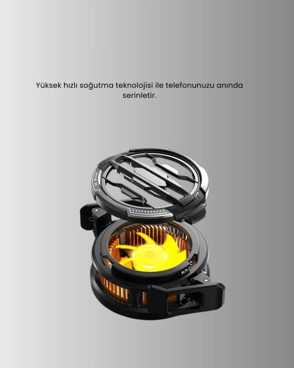 RGB Işıklı Sessiz Fanlı Telefon Soğutucu - Görsel 2