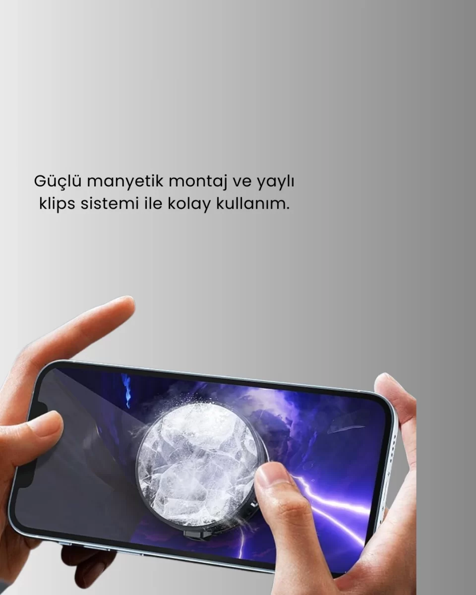 RGB Işıklı Sessiz Fanlı Telefon Soğutucu - Görsel 3