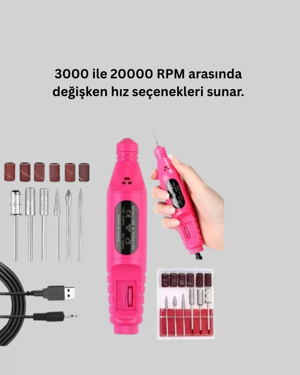 USB Şarjlı Çok Fonksiyonlu Tırnak Bakım Cihazı - Görsel 2