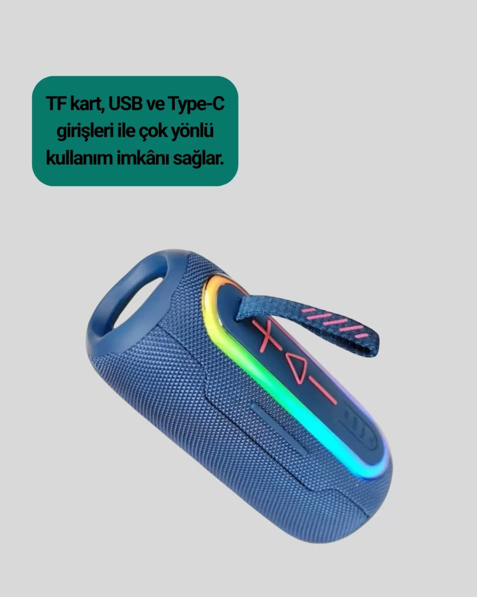Yüksek Ses Kaliteli Kablosuz Hoparlör LED Işıklı - Görsel 3