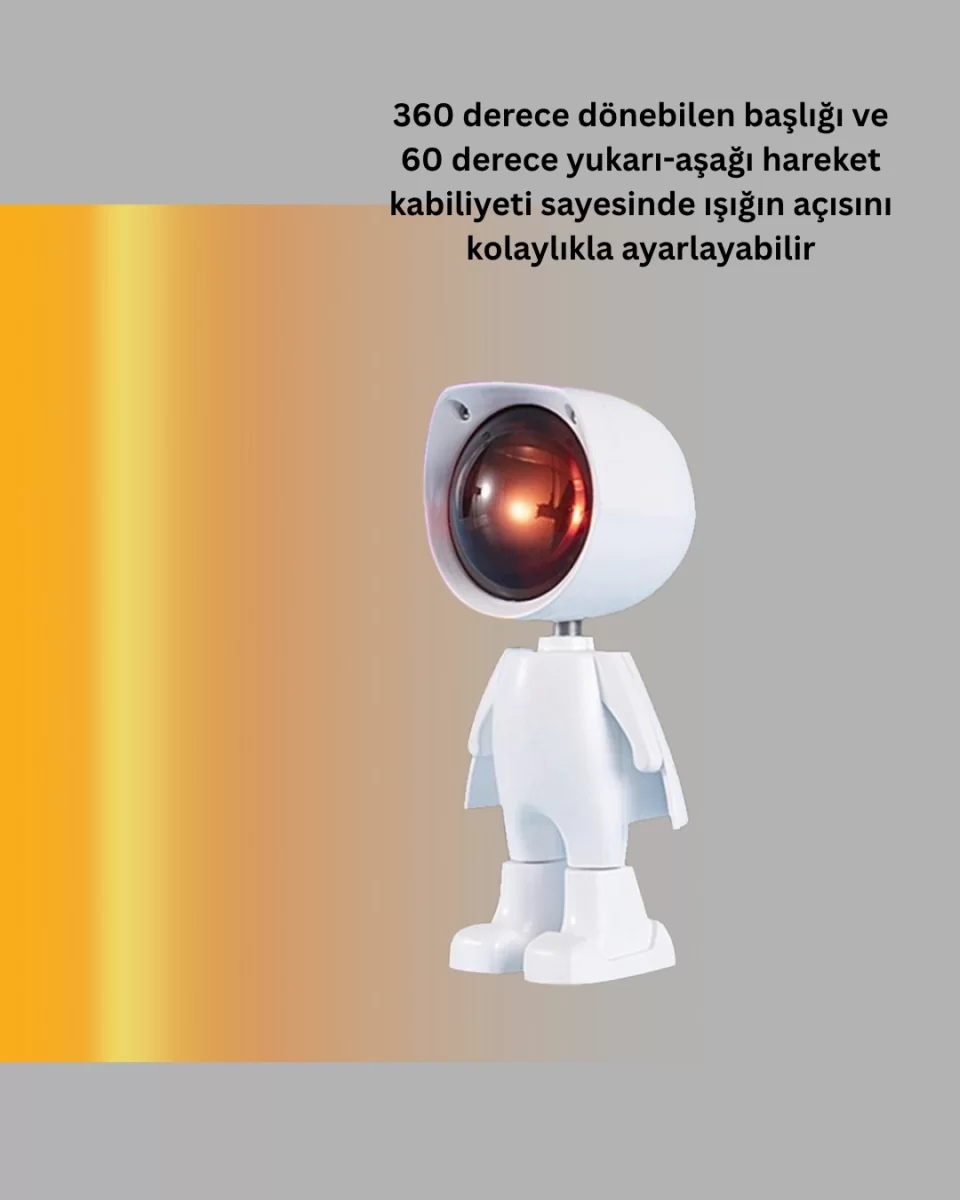 Dekoratif Gün Batımı Işığı – Astronot Figürlü - Görsel 4