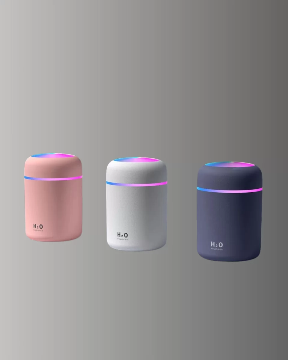ABS Gövdeli 300ml USB Nemlendirici – Beyaz, Gri, Pembe Renk - Görsel 3