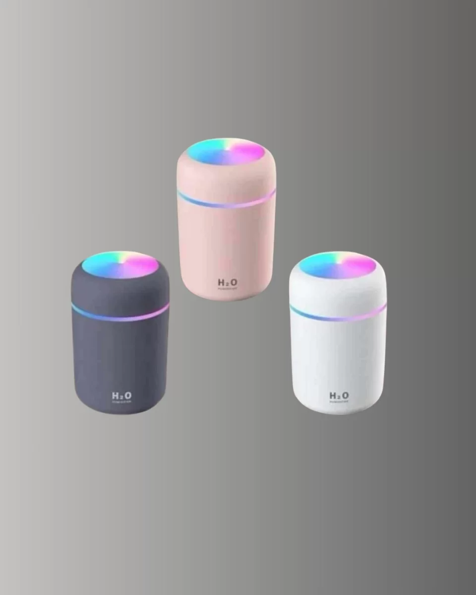 ABS Gövdeli 300ml USB Nemlendirici – Beyaz, Gri, Pembe Renk - Görsel 5