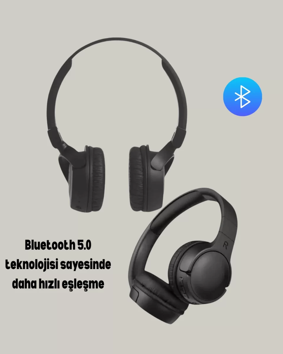 Katlanabilir USB-C Şarjlı Bluetooth Kulaklık - Görsel 2