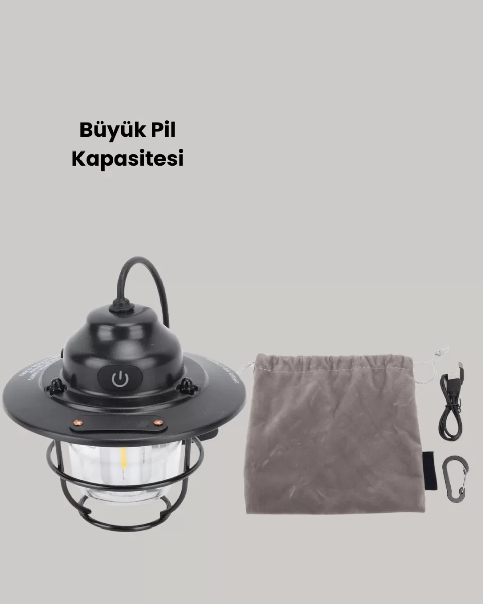 Dekoratif ve Fonksiyonel Taşınabilir Kamp Gece Lambası - Görsel 3