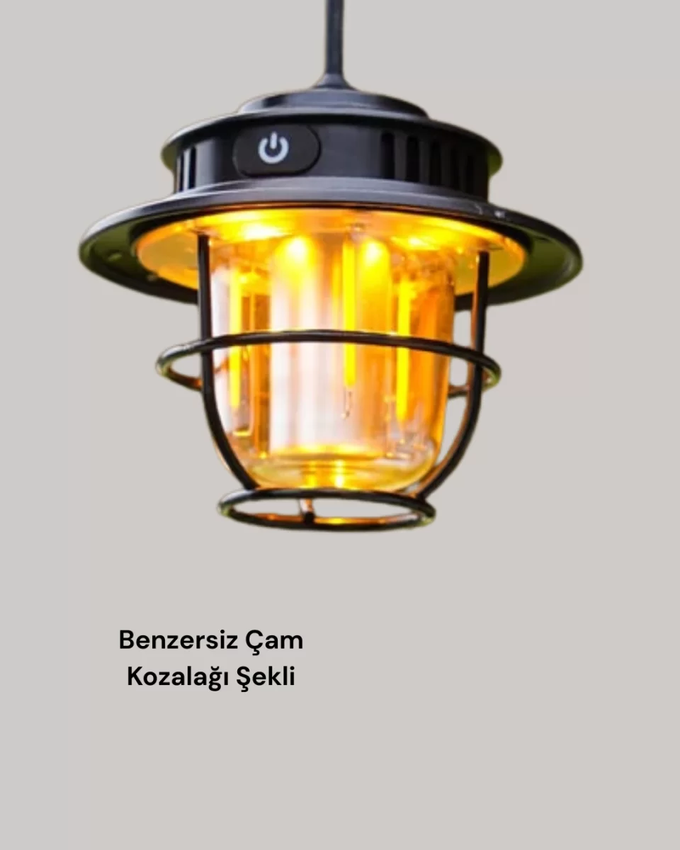 Dekoratif ve Fonksiyonel Taşınabilir Kamp Gece Lambası - Görsel 5
