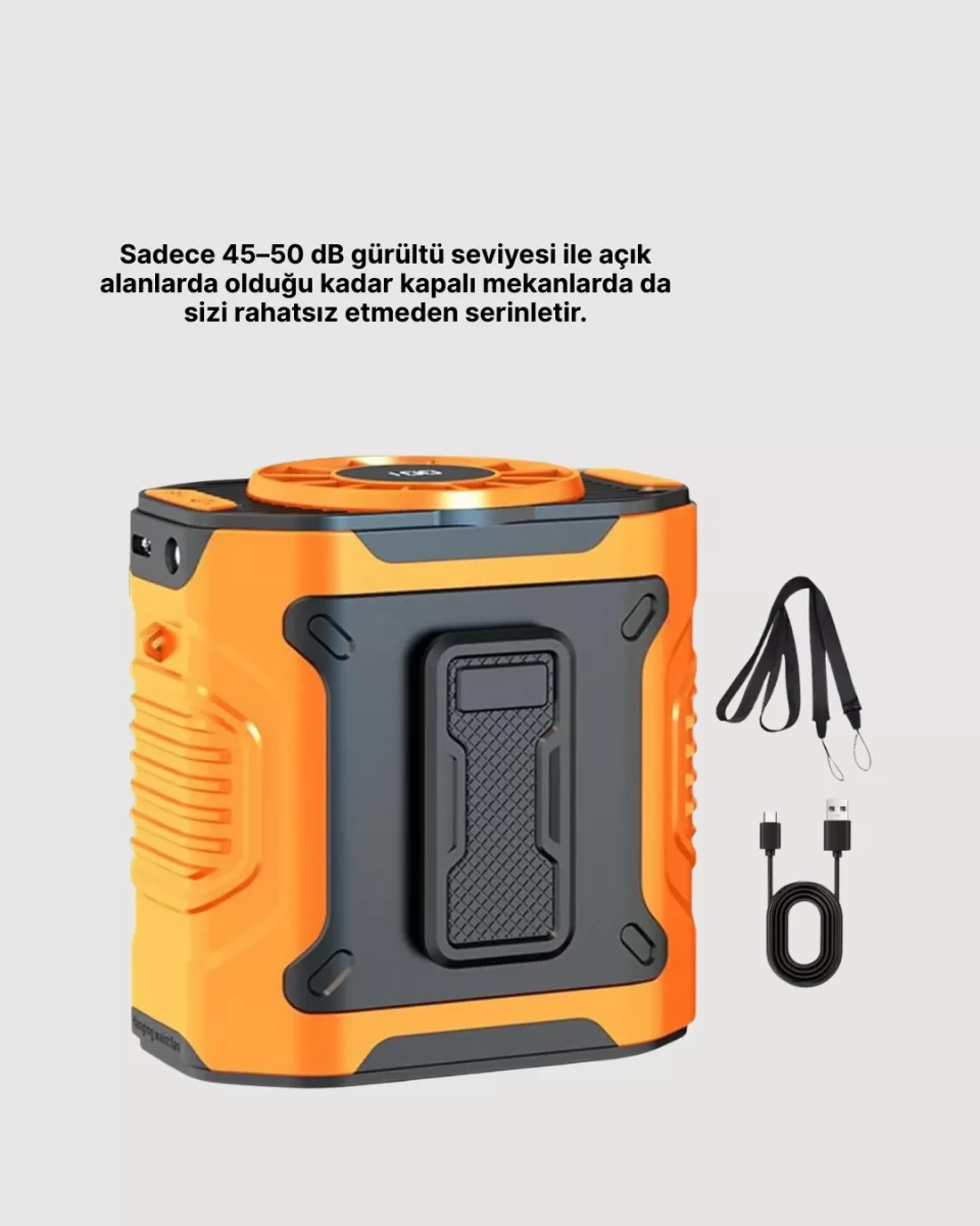 USB Şarjlı Güçlü Hız Ayarlı El ve Bel Fanı - Görsel 3